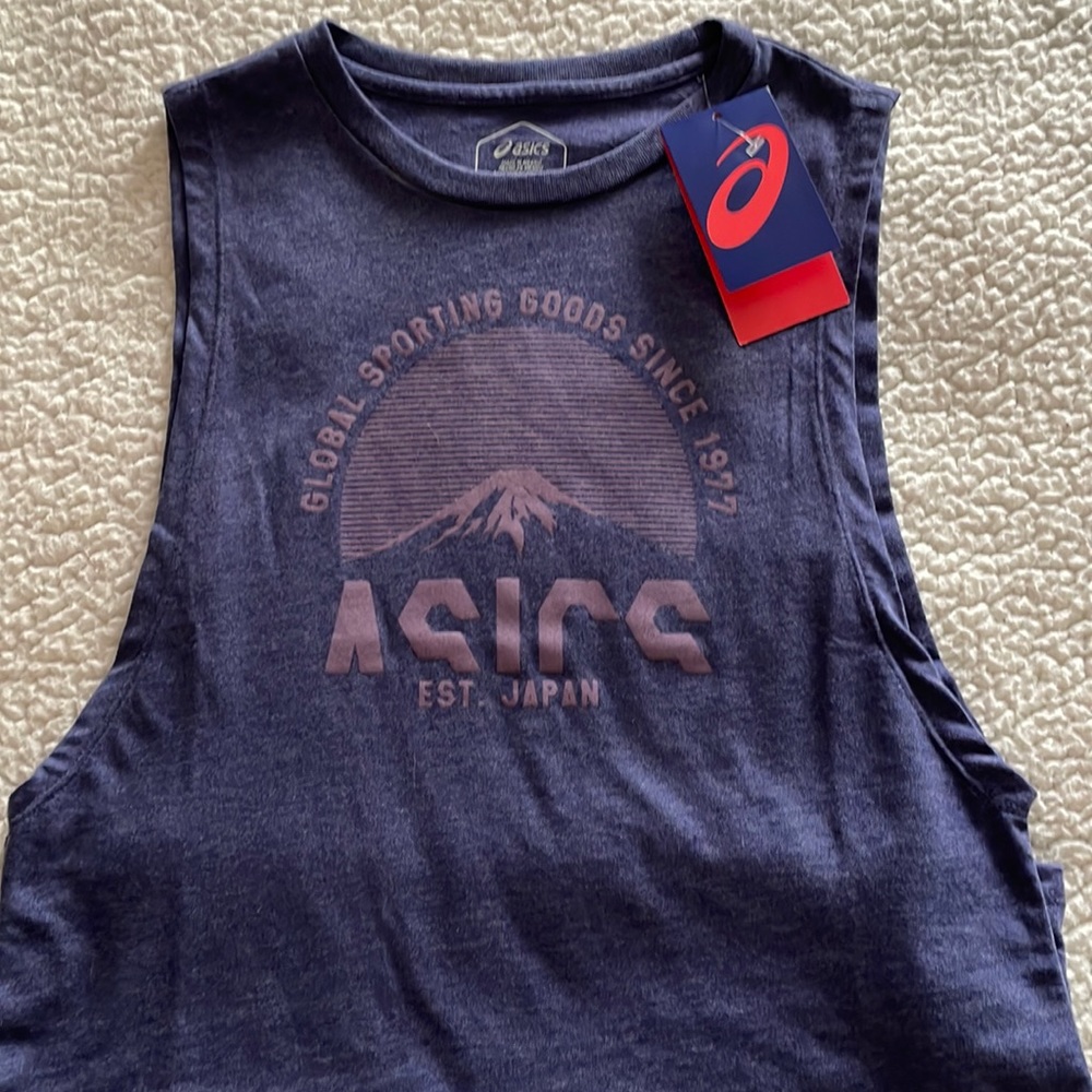 ASICS Heathered Purple Muscle Tee NWT